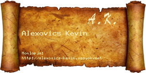 Alexovics Kevin névjegykártya