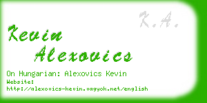 kevin alexovics business card